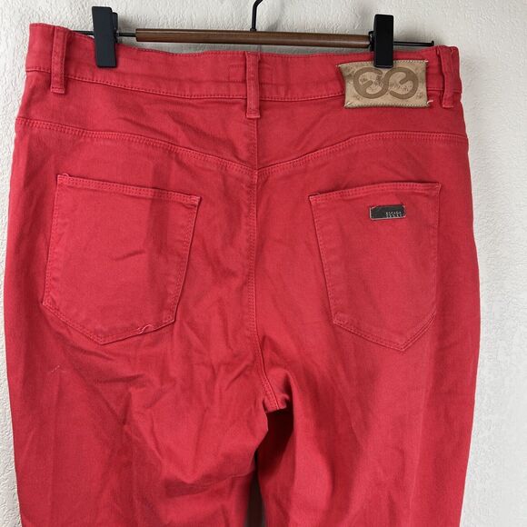 Escada Sport Pants Women EU 40 Red Denim 30 Skinny Preppy Capsule Vintage Boho - Picture 7 of 16